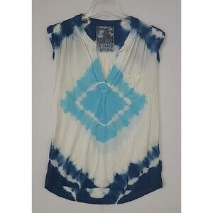 Young Fabulous & Broke Navy Tie Dye Sleeveless Shirt - Womens Large